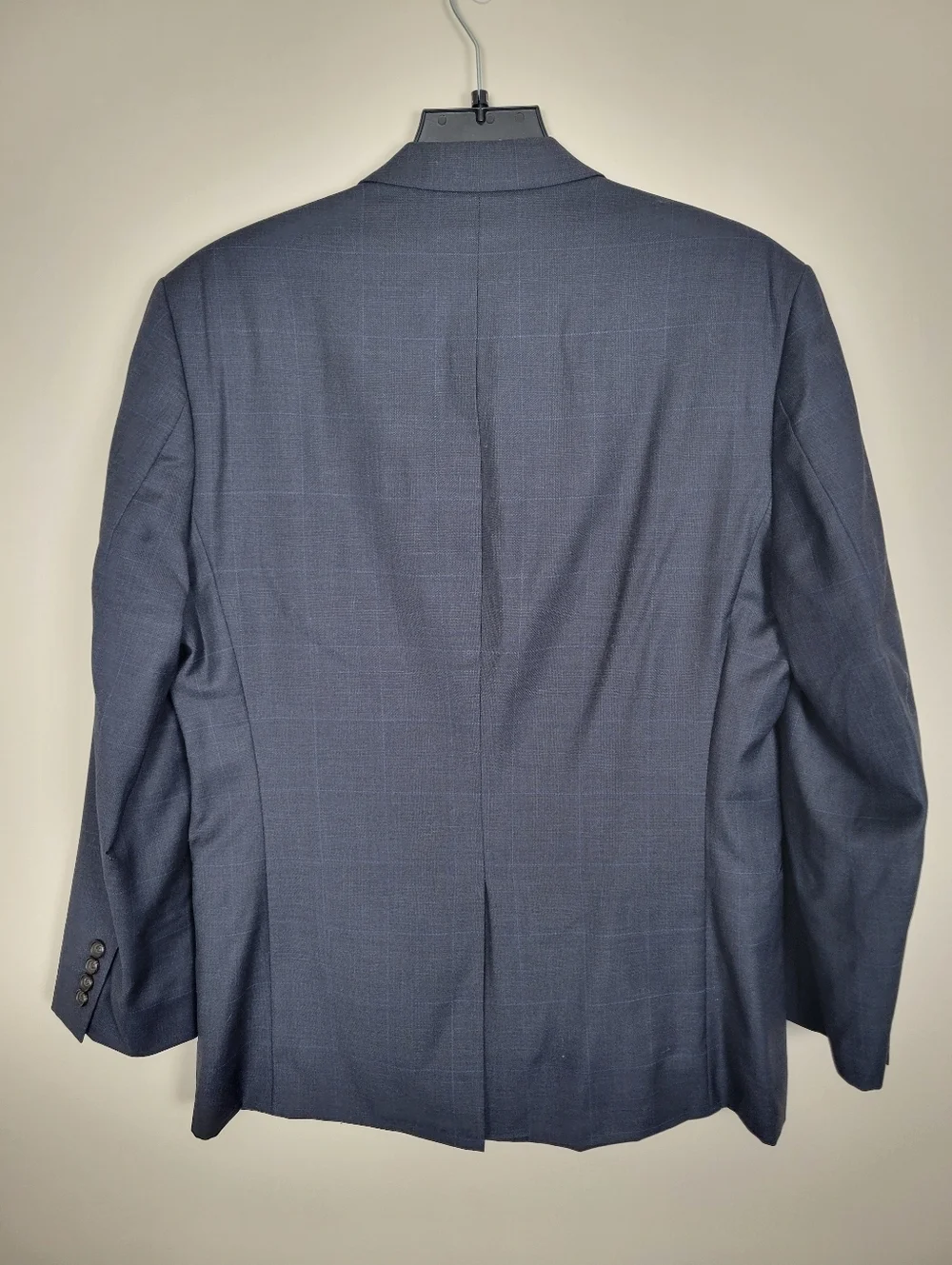 Lauren Ralph Lauren Windowpane Blazer Jacket Mens 40R Blue 100% Wool Sport Coat